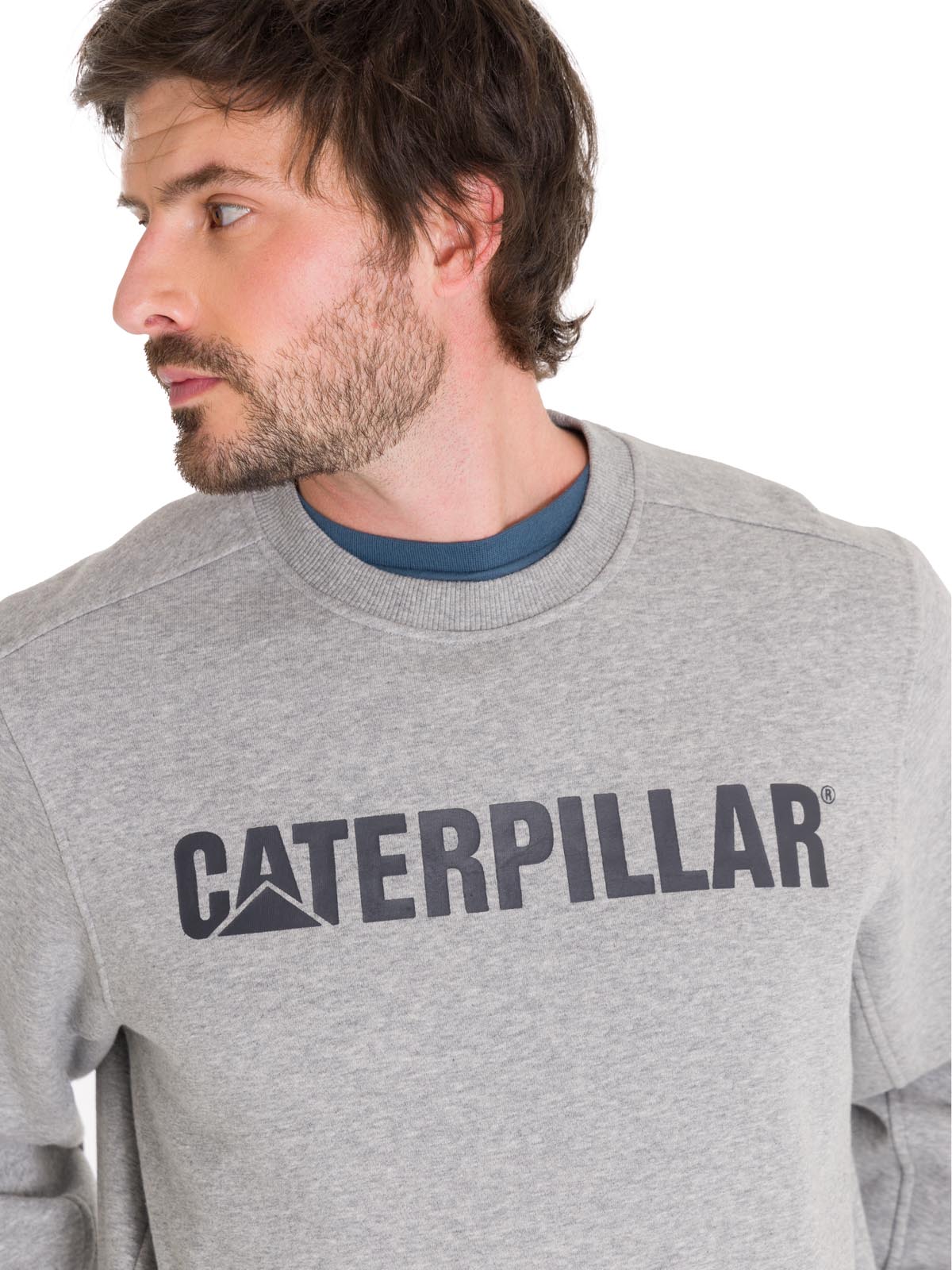 Polerón Unisex Caterpillar Logo Crewneck Gris Cat
