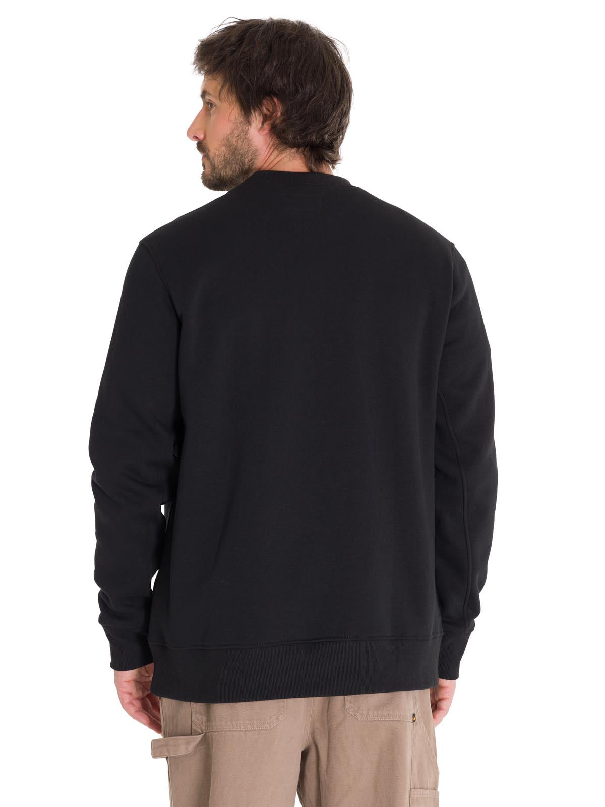 Polerón Crewneck Hombre Logo Caterpillar Negro