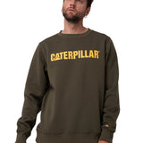 Polerón Crewneck Hombre Logo Caterpillar Verde
