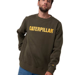 Polerón Crewneck Hombre Logo Caterpillar Verde