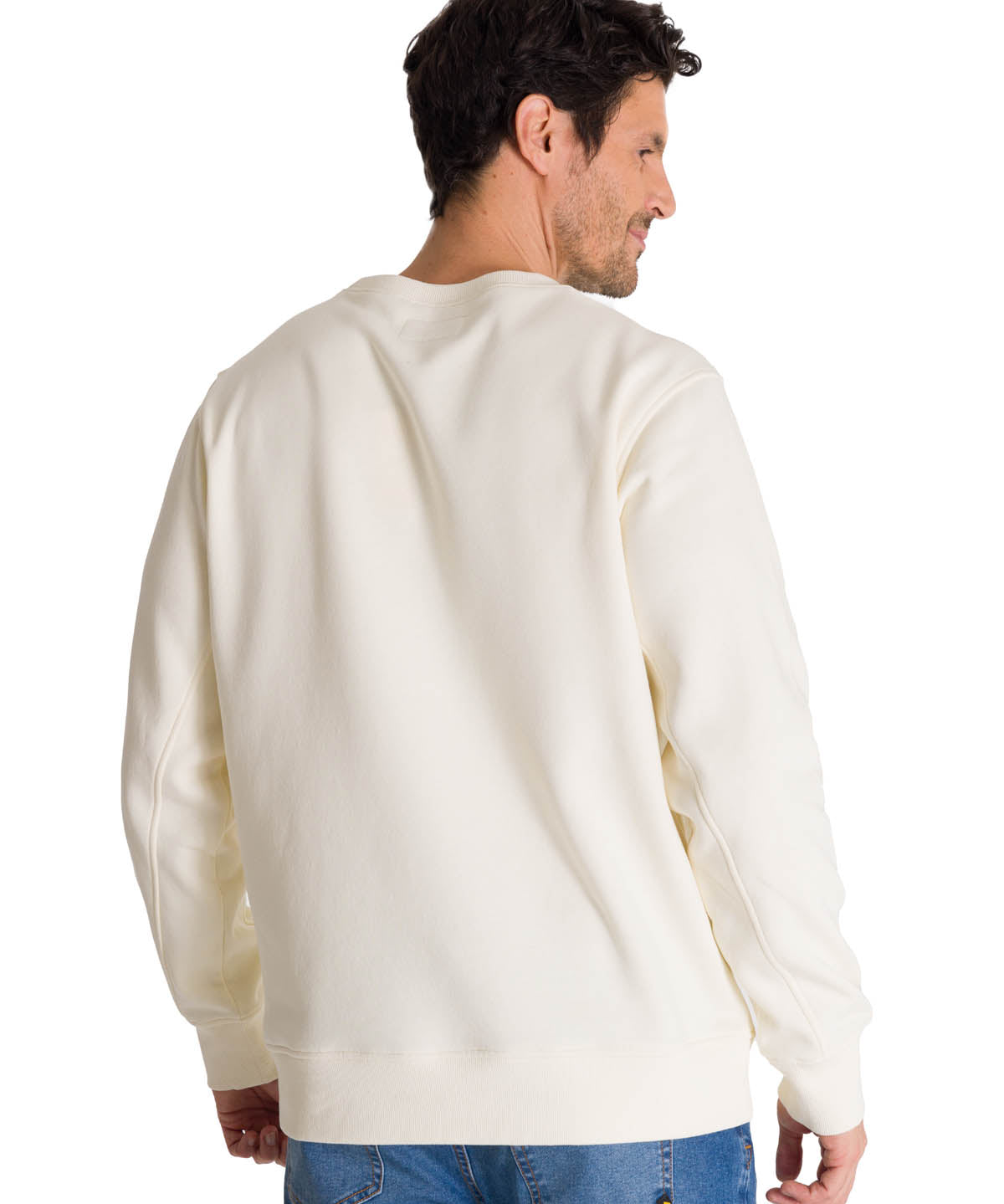 Polerón Crewneck Hombre Logo Caterpillar Blanco CAT