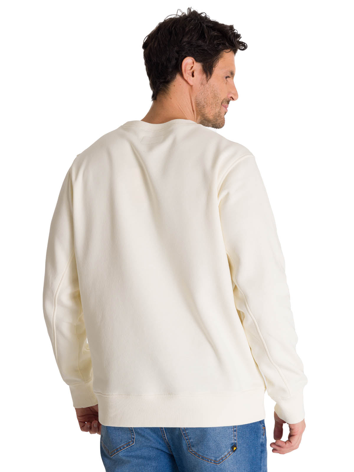 Polerón Crewneck Hombre Logo Caterpillar Blanco CAT