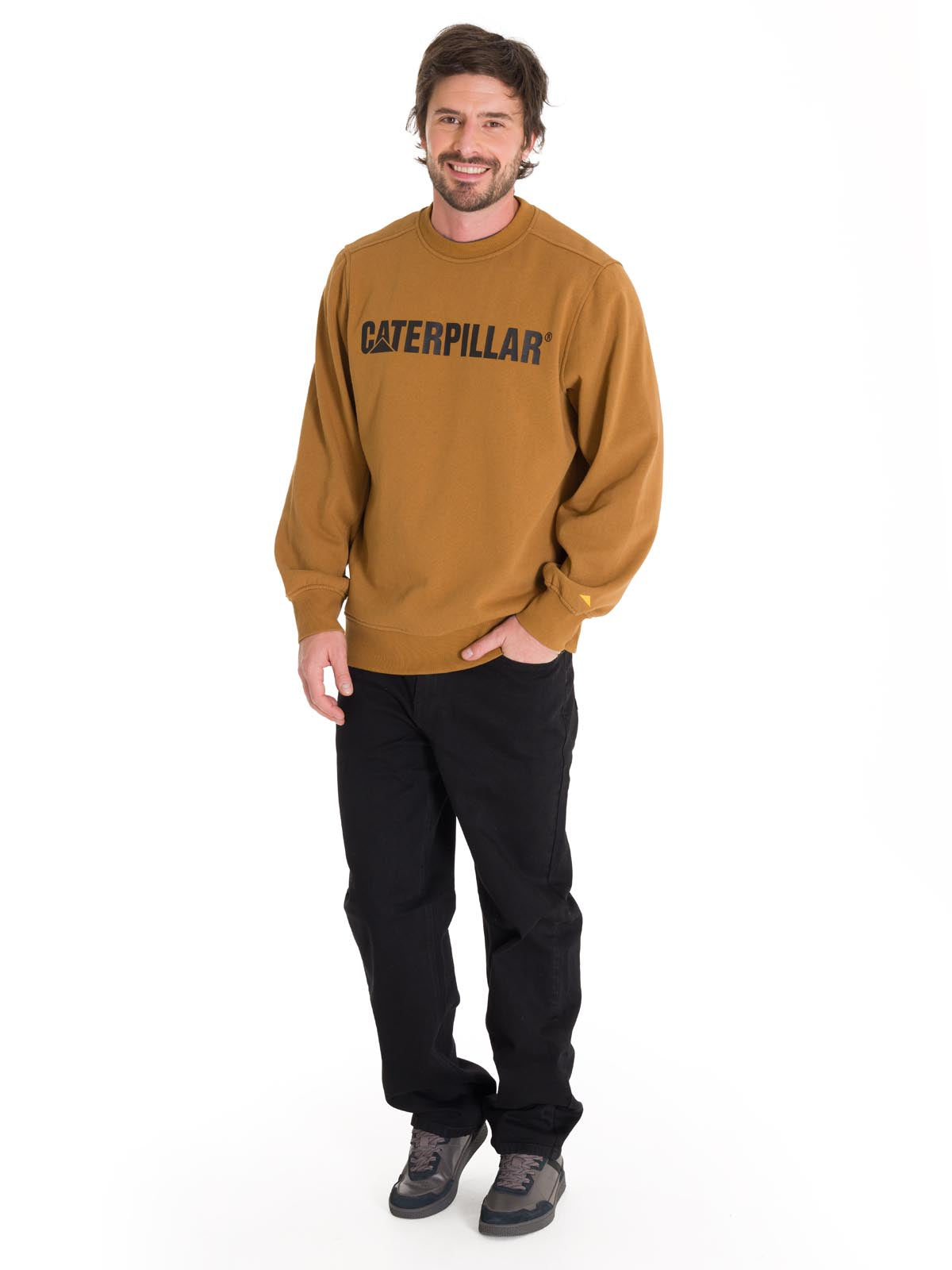 Polerón Unisex Caterpillar Logo Crewneck Café Cat