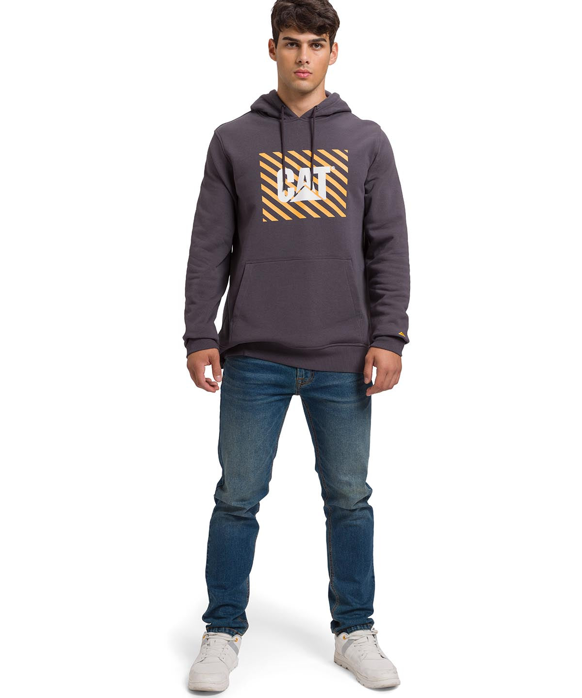 Polerón Manga Larga Unisex Graphic Pullover Hoodie Gris Oscuro Cat