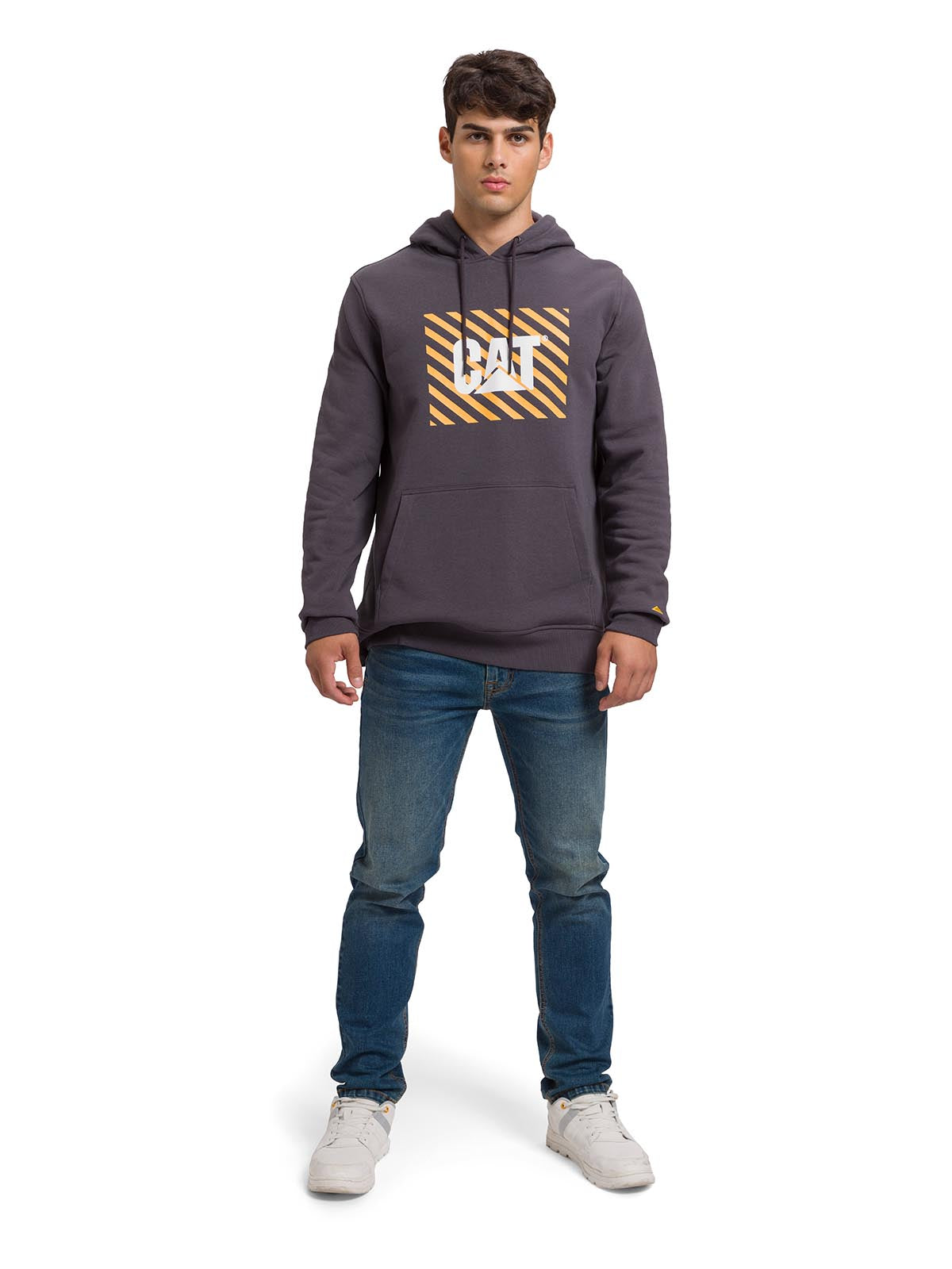 Polerón Manga Larga Unisex Graphic Pullover Hoodie Gris Oscuro Cat