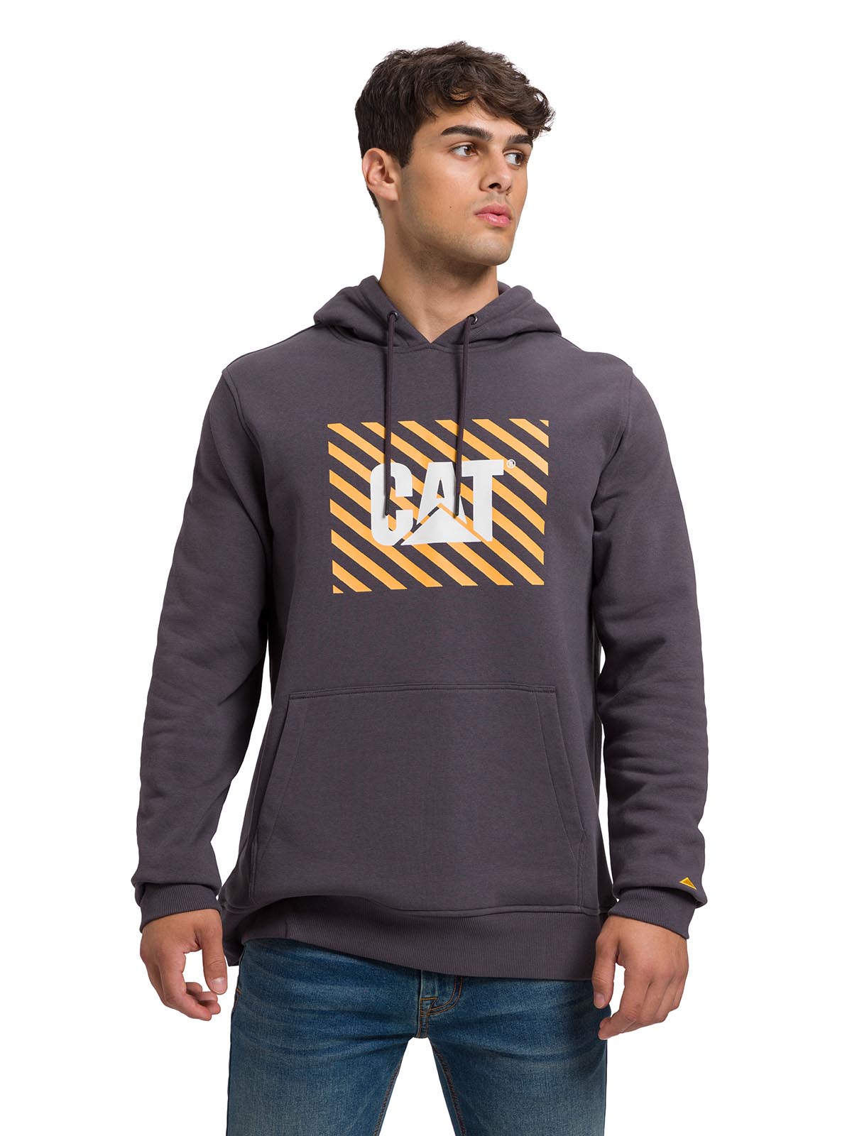 Polerón Manga Larga Unisex Graphic Pullover Hoodie Gris Oscuro Cat