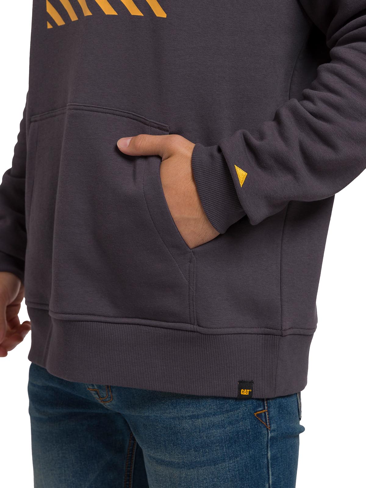 Polerón Manga Larga Unisex Graphic Pullover Hoodie Gris Oscuro Cat