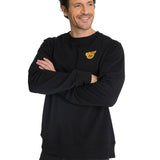 Polerón Crewneck Hombre Diseño French Terry Negro CAT