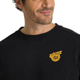 Polerón Crewneck Hombre Diseño French Terry Negro CAT