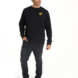 Polerón Crewneck Hombre Diseño French Terry Negro CAT