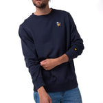 Polerón Crewneck Hombre Graphic Fleece Azul Oscuro Cat