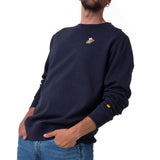 Polerón Crewneck Hombre Graphic Fleece Azul Oscuro Cat