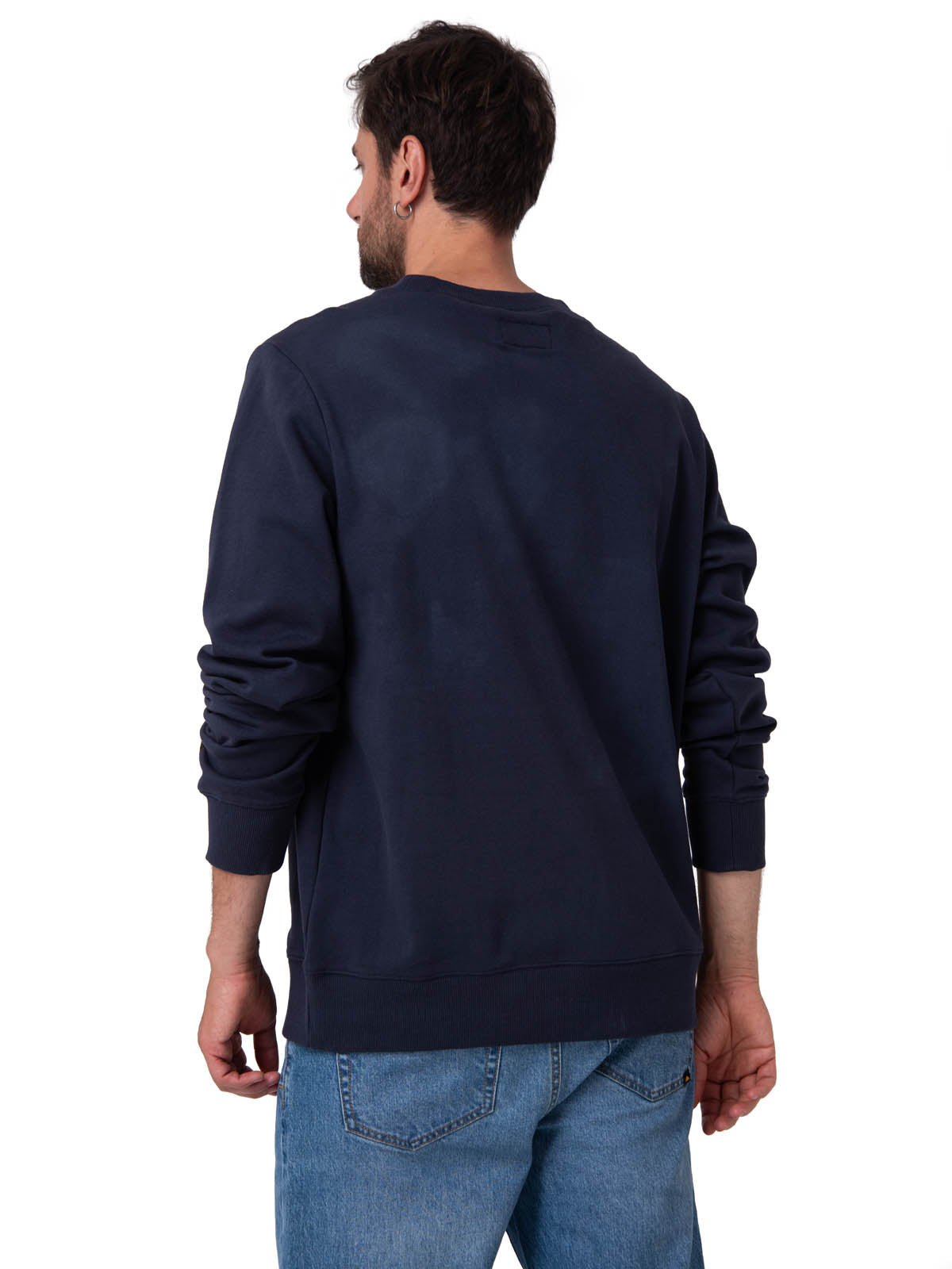 Polerón Crewneck Hombre Graphic Fleece Azul Oscuro Cat