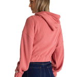 Polerón Con Gorro Mujer Waffle-Knit Salmón CAT