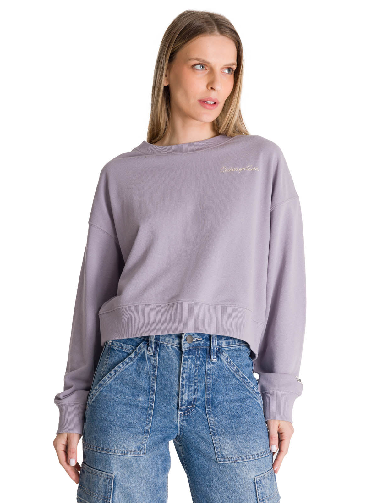 Polerón Crewneck Mujer Relaxed French Terry Lila CAT