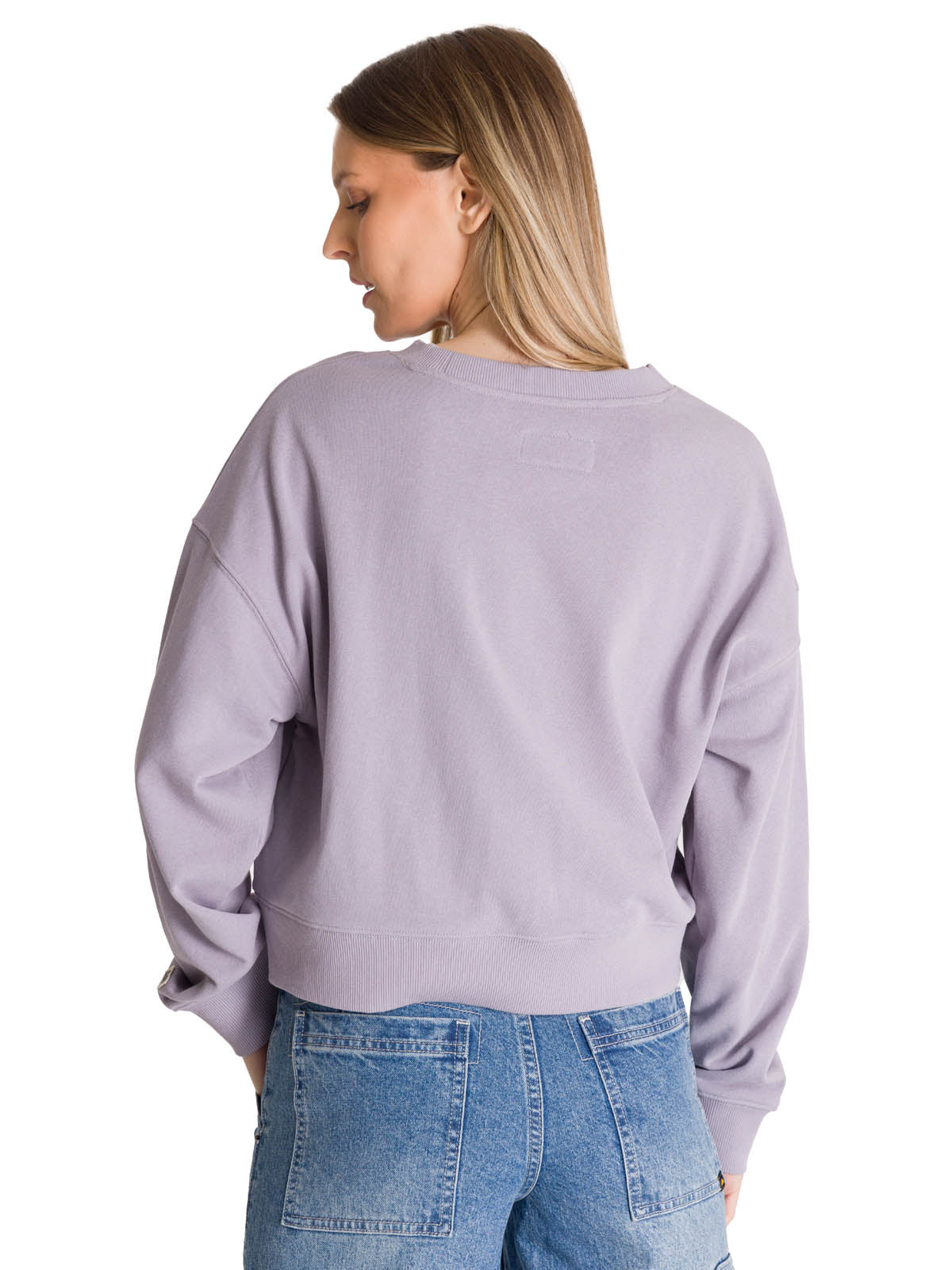 Polerón Crewneck Mujer Relaxed French Terry Lila CAT