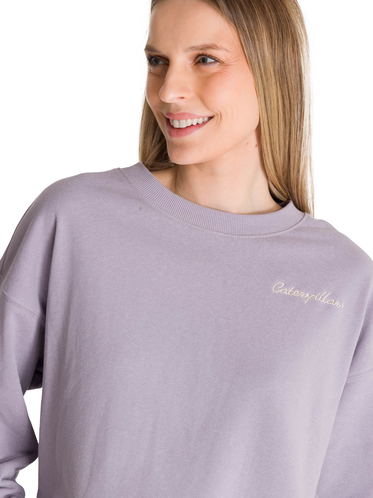 Polerón Crewneck Mujer Relaxed French Terry Lila CAT