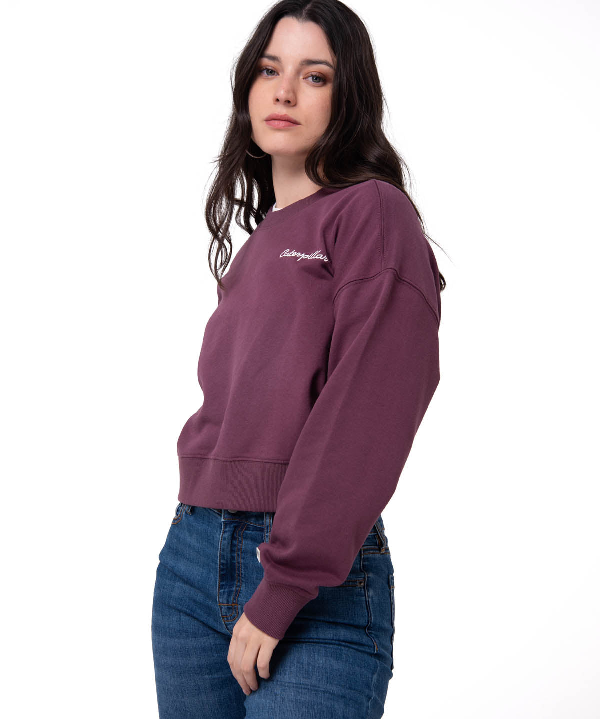 Polerón Mujer Relaxed French Terry Burdeo Cat