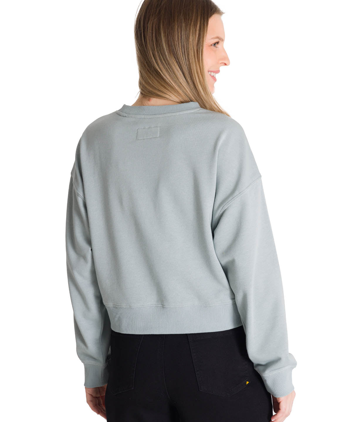 Polerón Crewneck Mujer Relaxed French Terry Celeste CAT