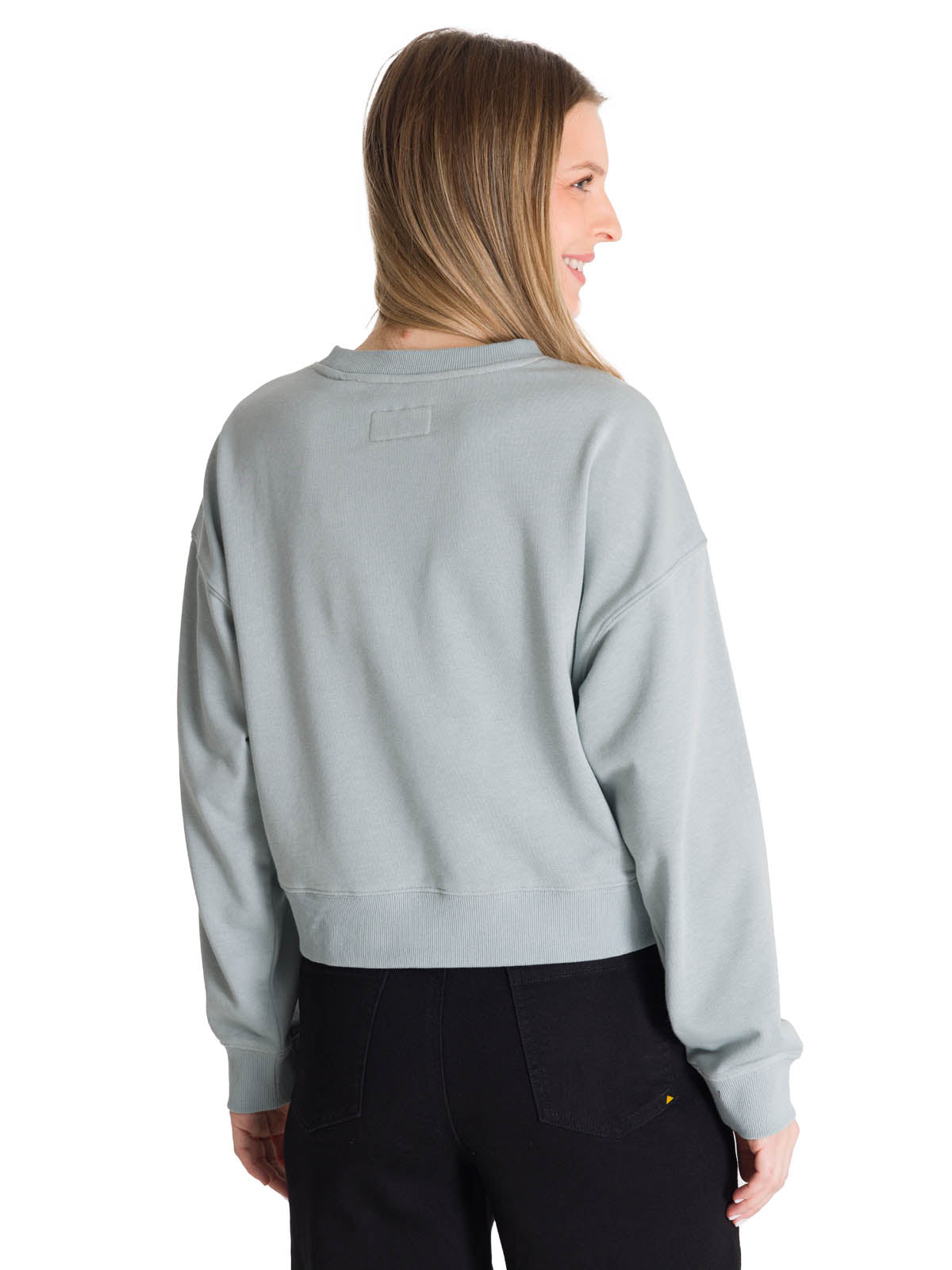 Polerón Crewneck Mujer Relaxed French Terry Celeste CAT