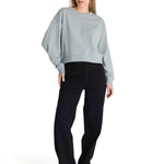 Polerón Crewneck Mujer Relaxed French Terry Celeste CAT