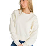 Polerón Full Zip Mujer Relaxed French Terry Blanco CAT