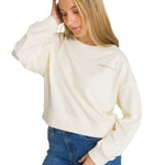 Polerón Full Zip Mujer Relaxed French Terry Blanco CAT