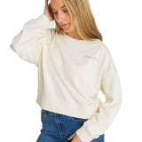 Polerón Full Zip Mujer Relaxed French Terry Blanco CAT