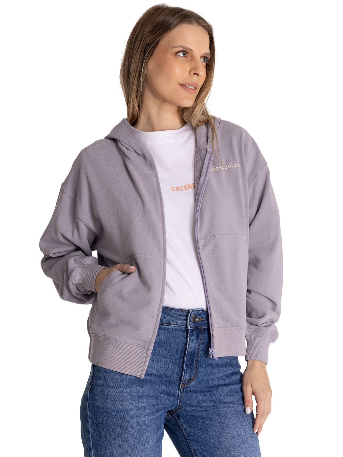 Polerón Crewneck Mujer Relaxed French Terry Lila CAT