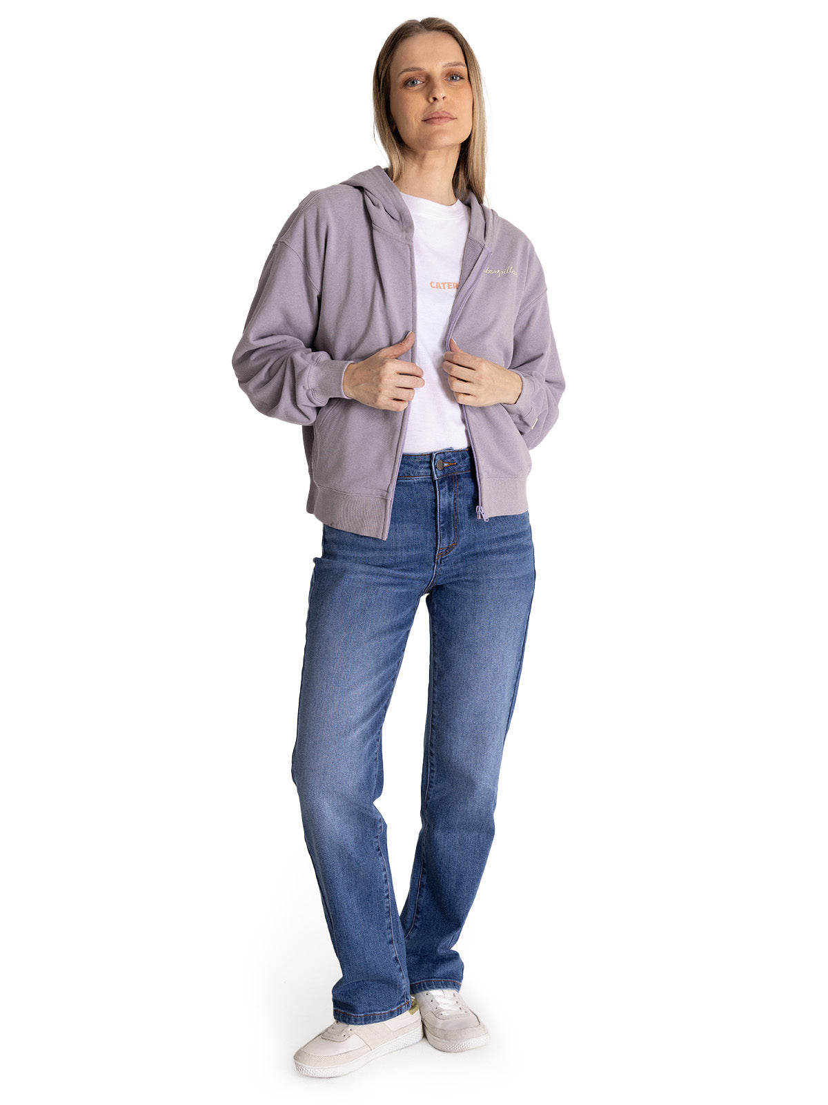 Polerón Crewneck Mujer Relaxed French Terry Lila CAT