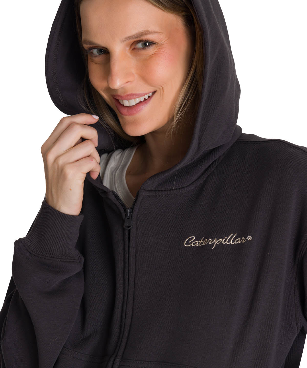 Polerón Crewneck Mujer Relaxed French Terry Negro CAT