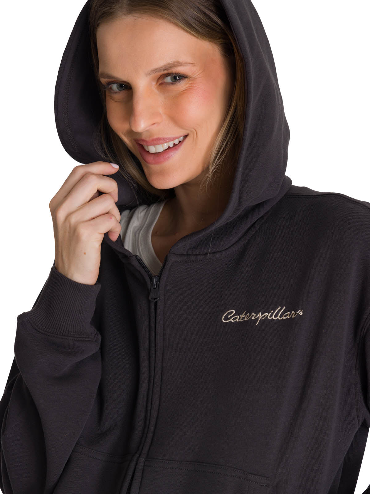 Polerón Crewneck Mujer Relaxed French Terry Negro CAT