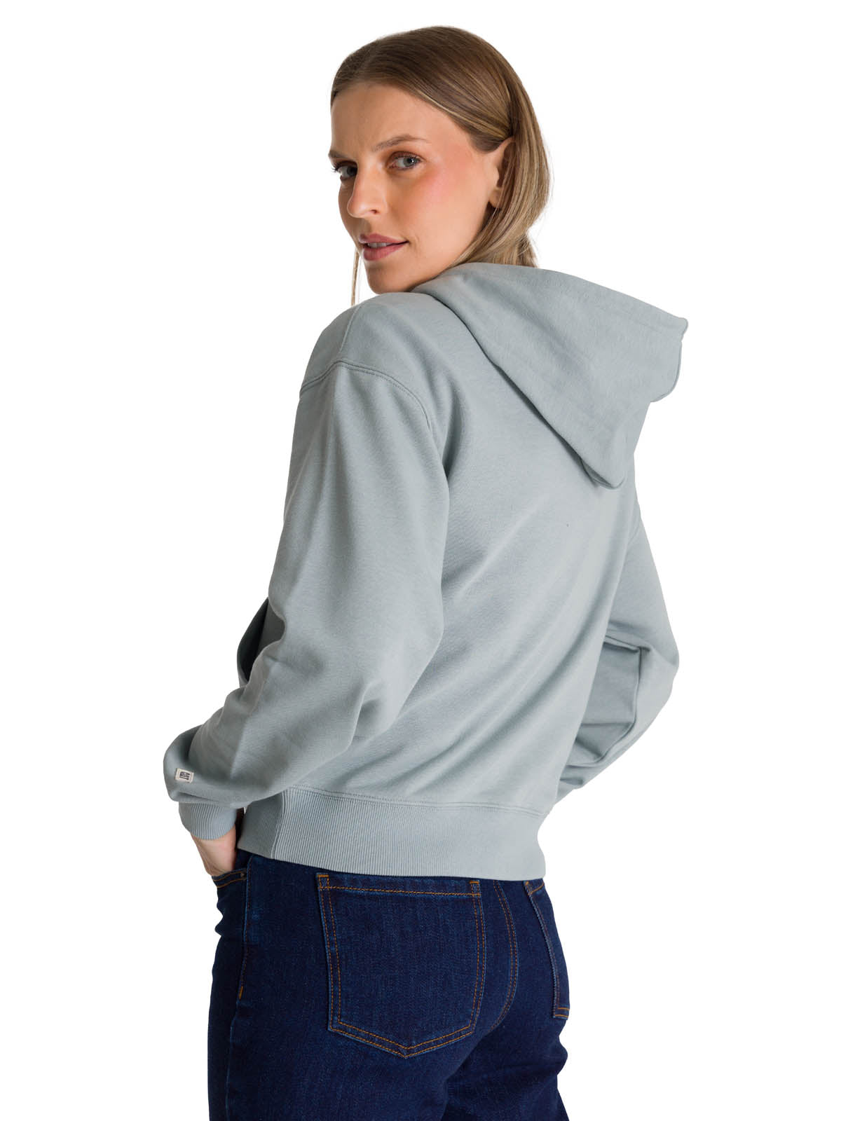 Polerón Crewneck Mujer Relaxed French Terry Celeste CAT