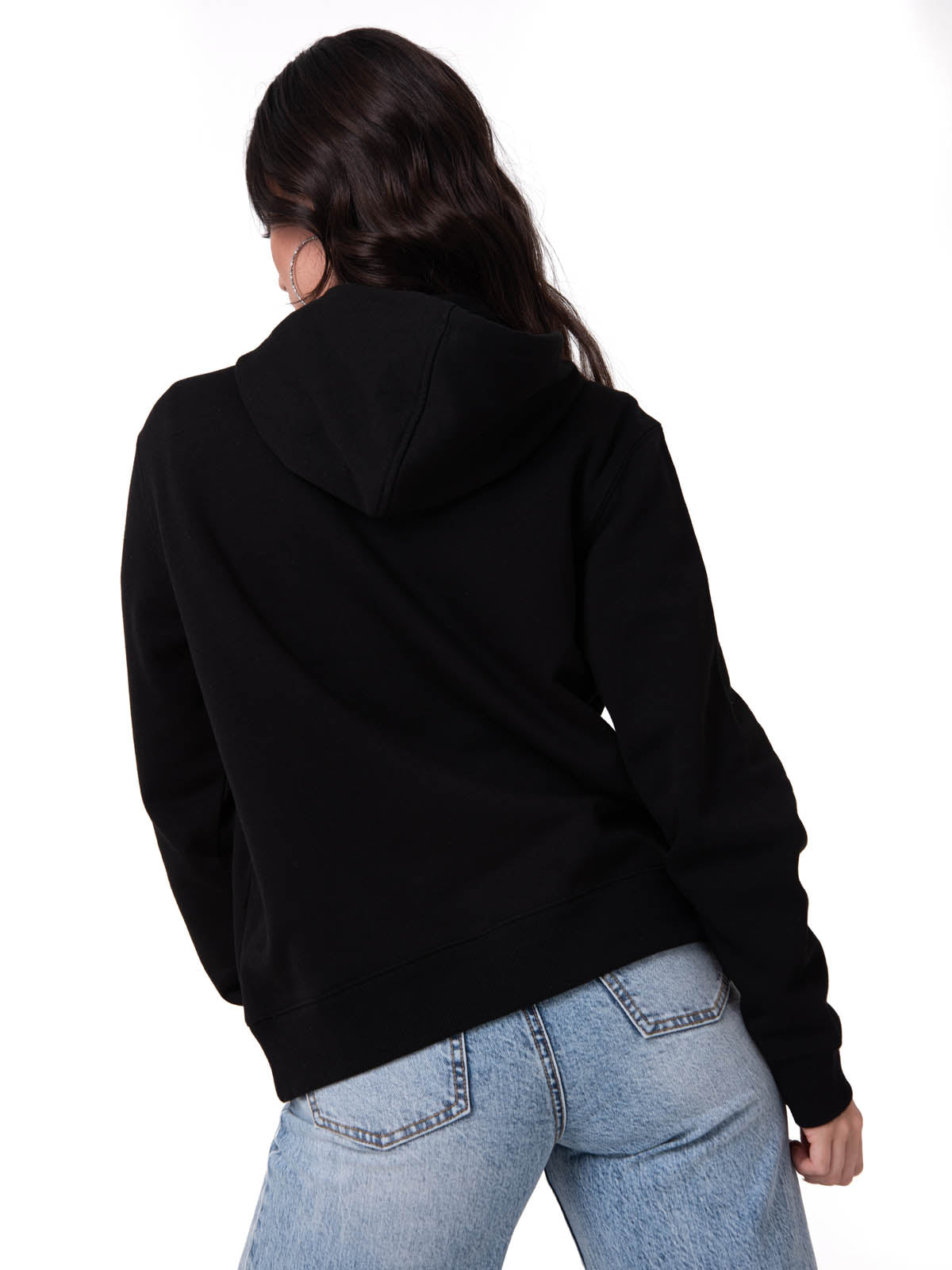 Polerón Con Gorro Mujer Fleece Caterpillar Negro