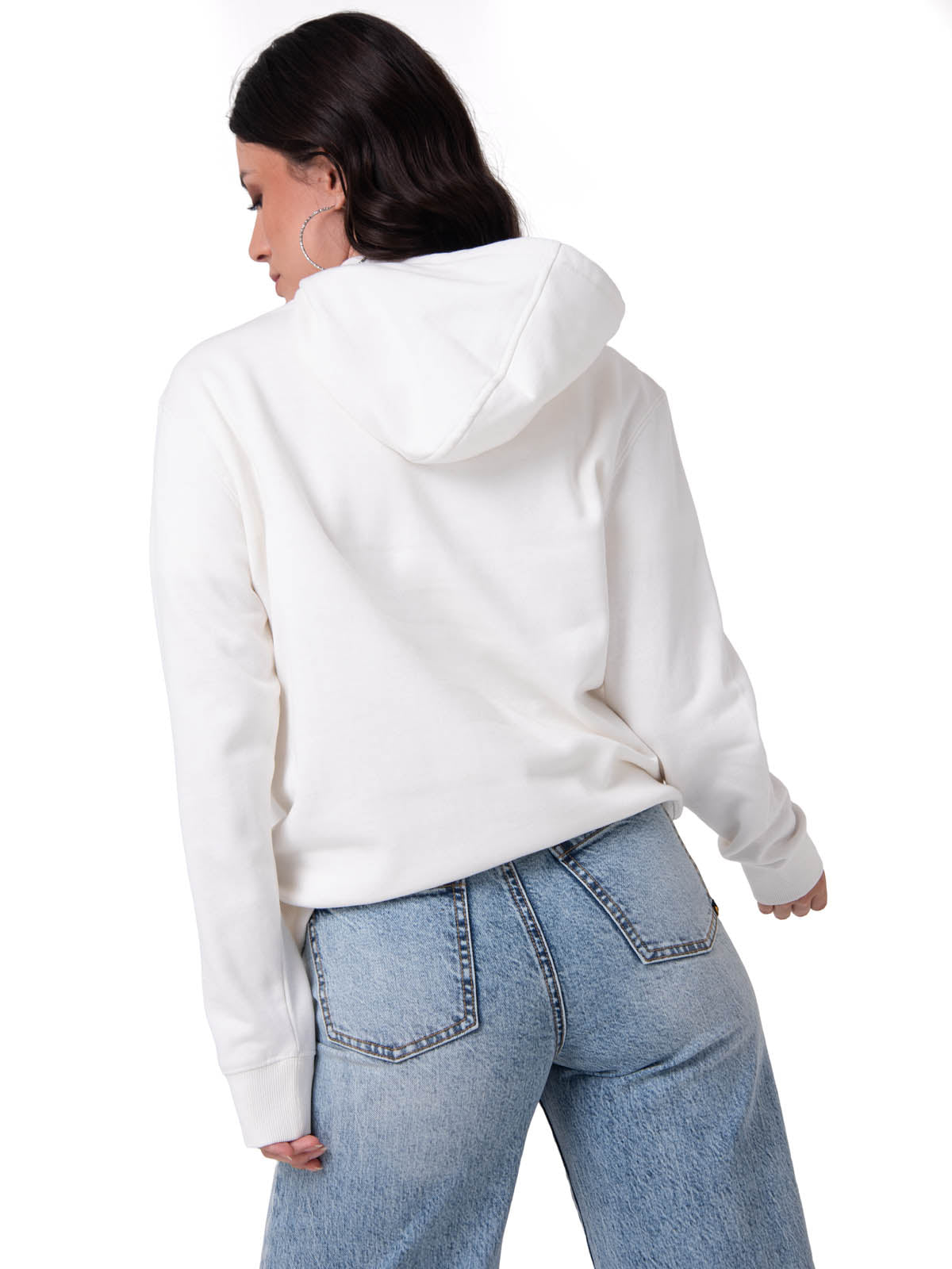 Polerón Con Gorro Mujer Fleece Caterpillar Blanco