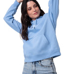 Polerón Con Gorro Mujer Fleece Caterpillar Celeste