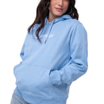 Polerón Con Gorro Mujer Fleece Caterpillar Celeste