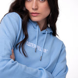 Polerón Con Gorro Mujer Fleece Caterpillar Celeste