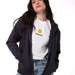 Polerón Con Gorro Mujer Patch Full Zip Negro Cat