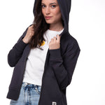 Polerón Con Gorro Mujer Patch Full Zip Negro Cat