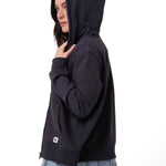 Polerón Con Gorro Mujer Patch Full Zip Negro Cat