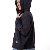 Polerón Con Gorro Mujer Patch Full Zip Negro Cat