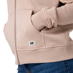 Polerón Con Gorro Mujer Patch Full Zip Beige Cat
