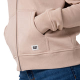 Polerón Con Gorro Mujer Patch Full Zip Beige Cat