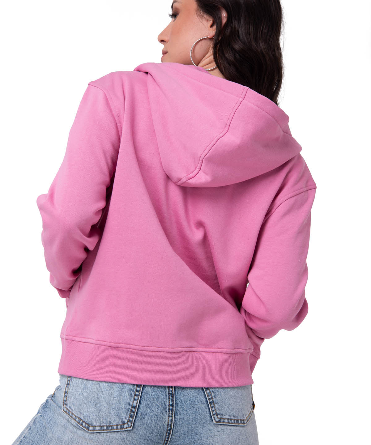 Polerón Con Gorro Mujer Patch Full Zip Rosa Cat