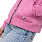 Polerón Con Gorro Mujer Patch Full Zip Rosa Cat