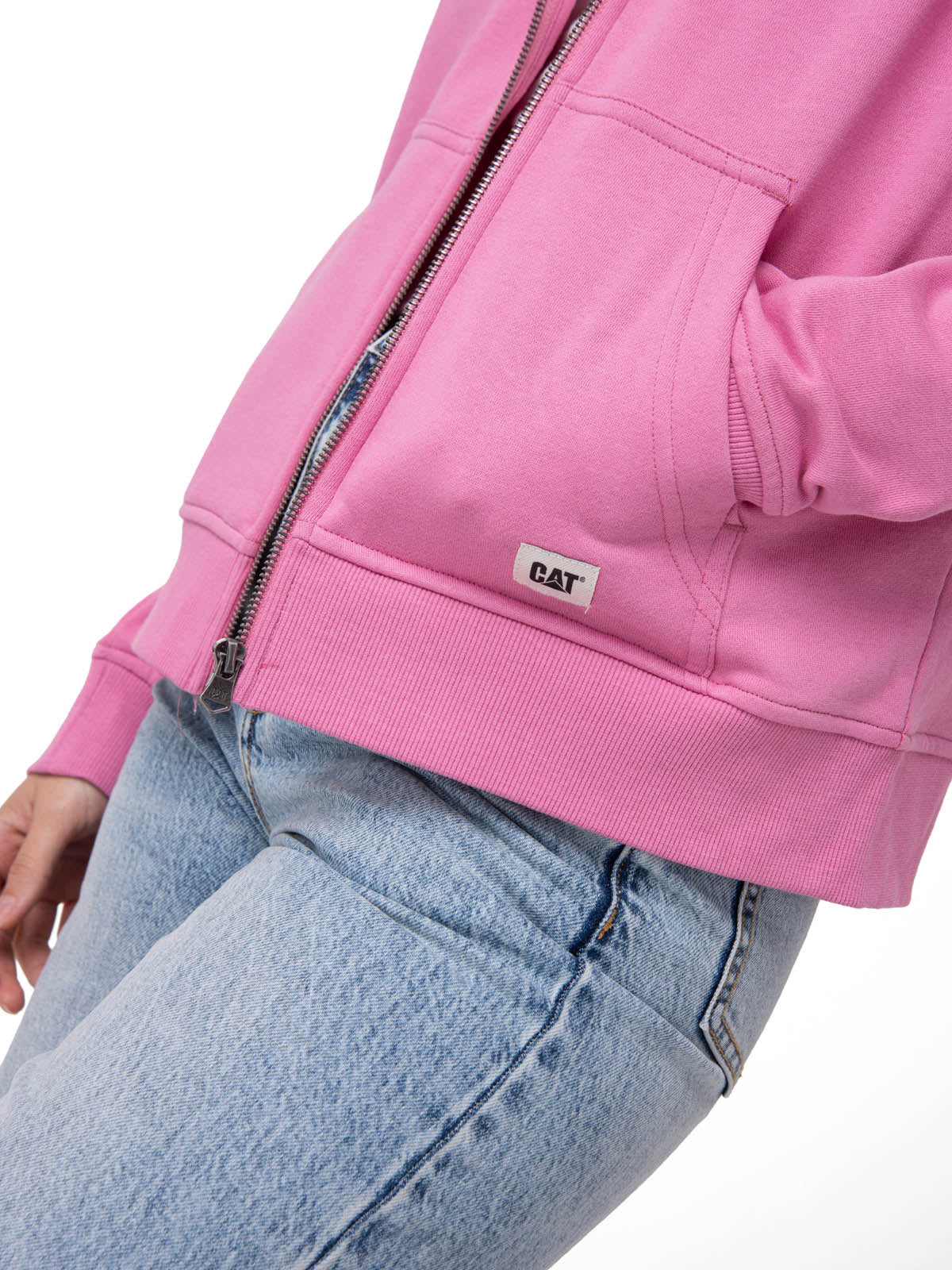 Polerón Con Gorro Mujer Patch Full Zip Rosa Cat