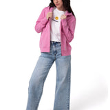 Polerón Con Gorro Mujer Patch Full Zip Rosa Cat