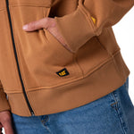 Polerón Con Gorro Hombre CAT Patch Full Zip Café Cat
