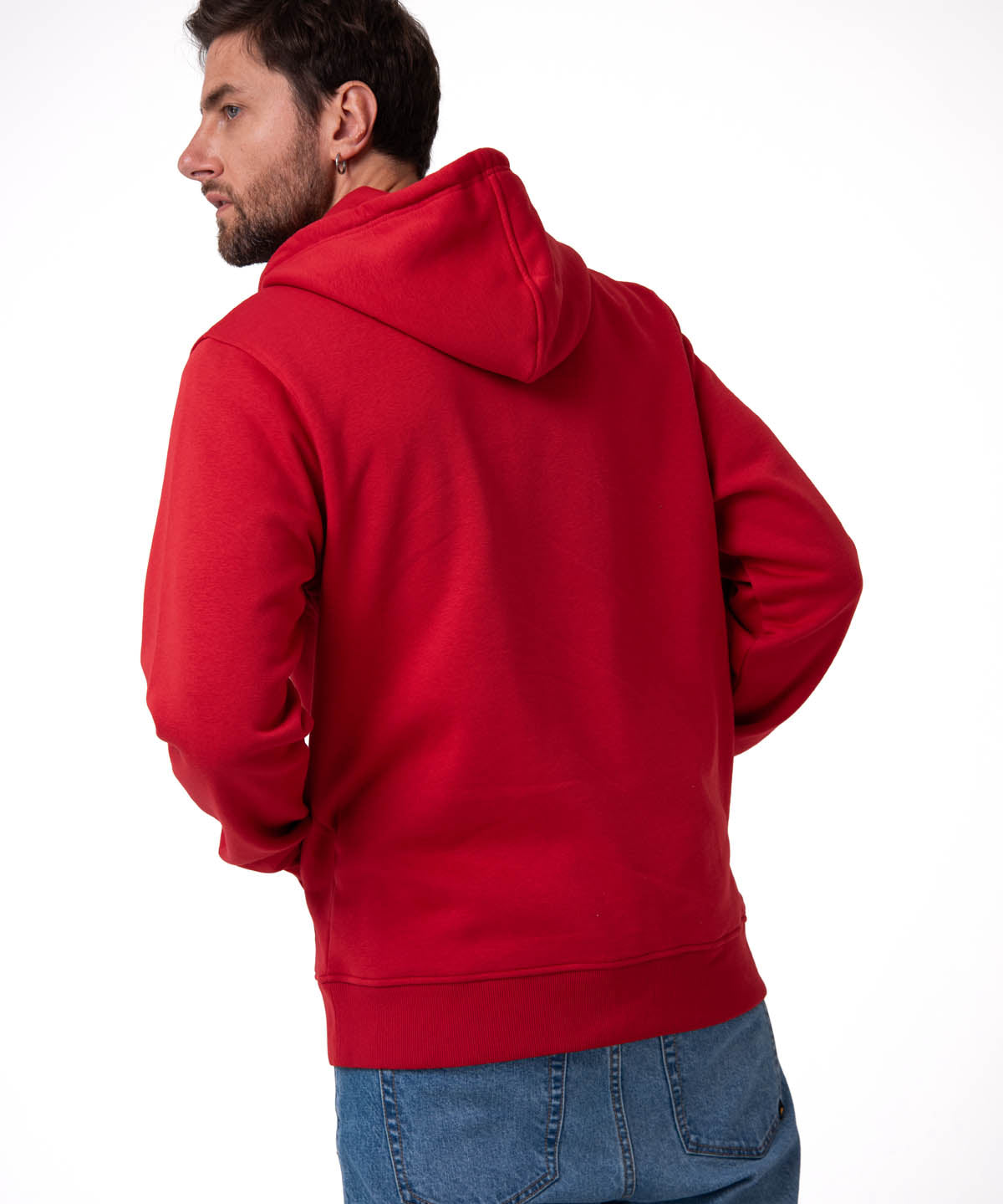 Polerón Con Gorro Hombre CAT Patch Full Zip Rojo Cat